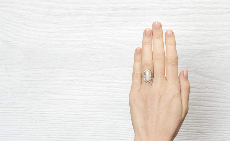 Victorian .60 Carat Victorian Opal and Diamond Ring
