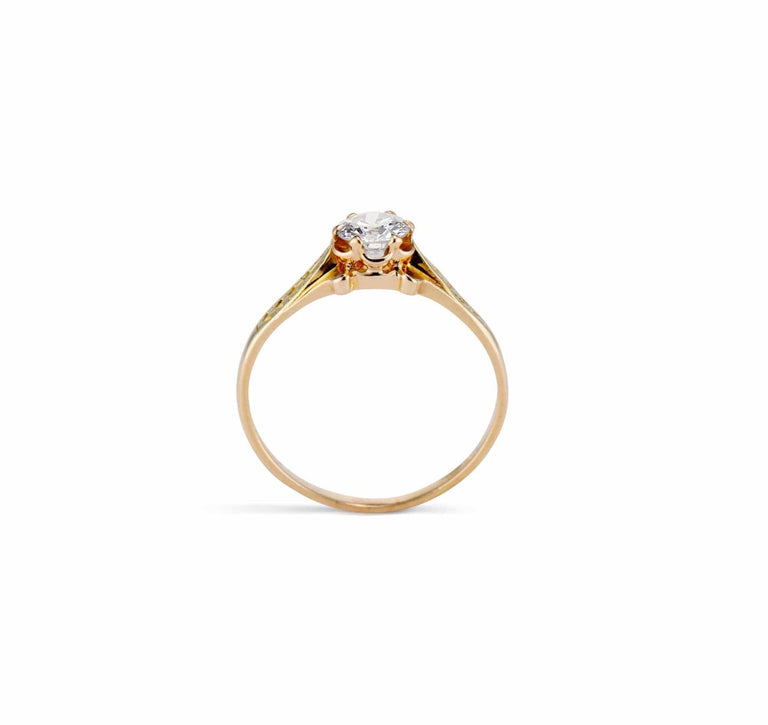 Victorian .61 Old European Diamond and Gold Engagement Ring