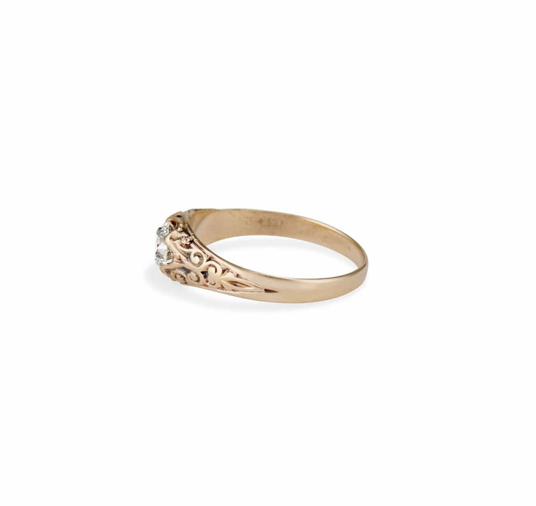 Victorian .63 Carat Old European Cut Diamond Solitaire Engagement Ring