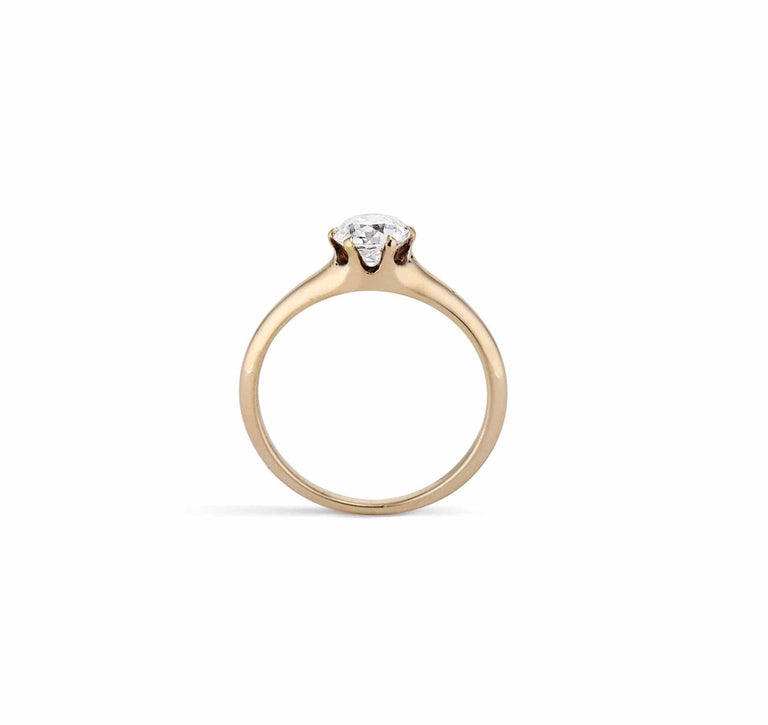 Victorian .73 Carat Old European Cut Gold Solitaire