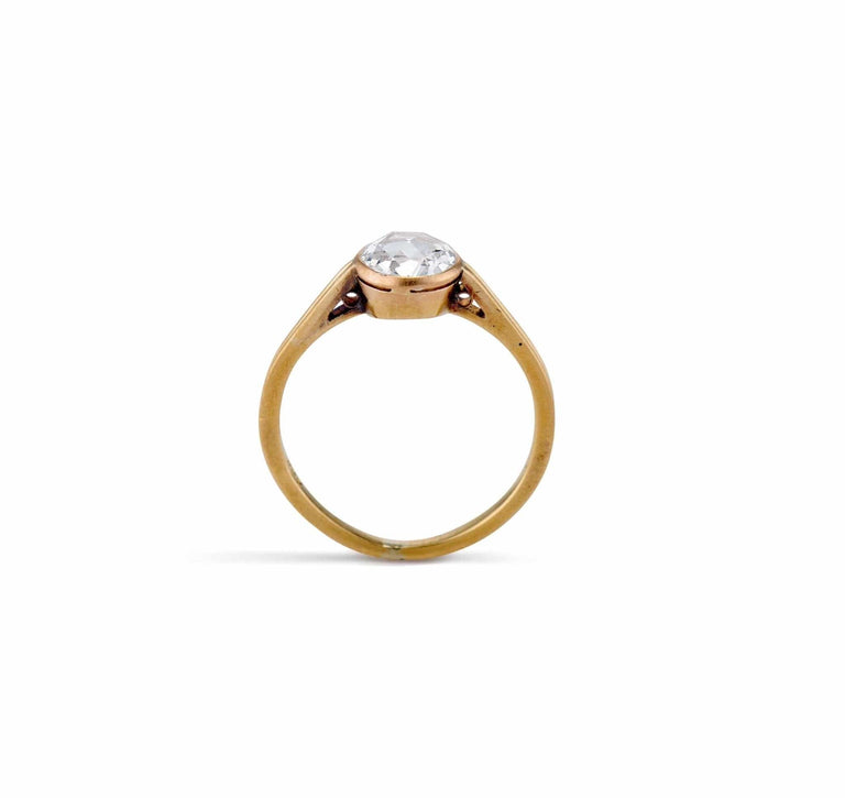 Victorian .81 Carat Rose Cut Colette Set Solitaire Engagement Ring