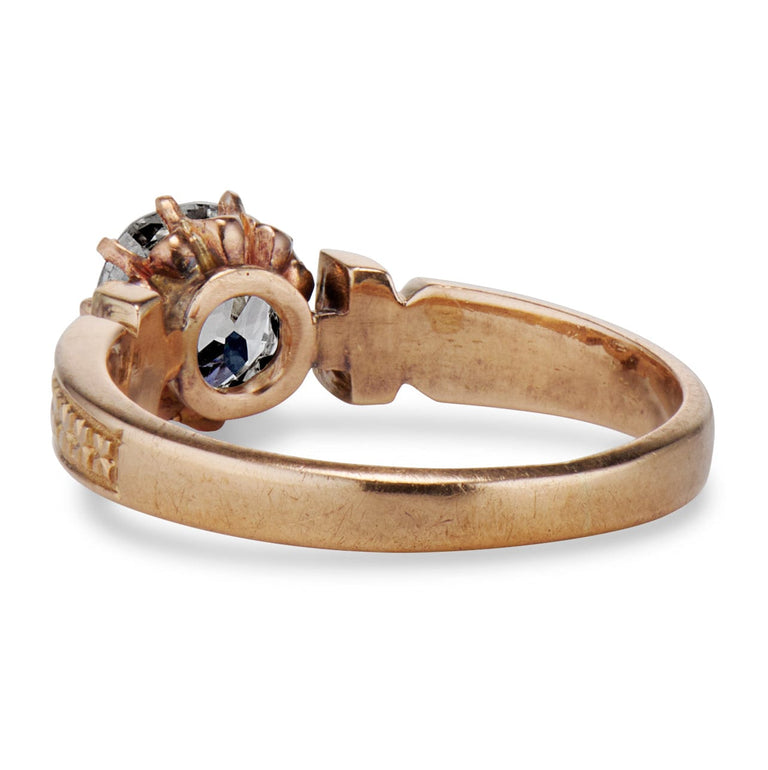 Victorian .92 Carat Old Mine Cushion Cut Diamond Ring