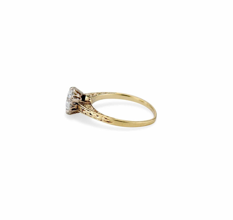Victorian .95 Carat Old European-Cut Diamond Engagement Ring