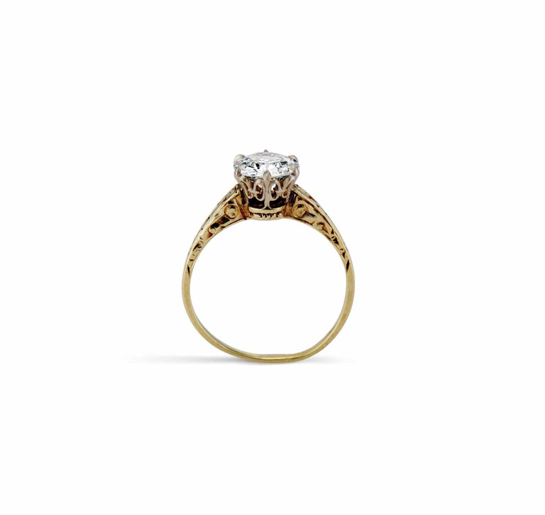 Victorian .95 Carat Old European-Cut Diamond Engagement Ring