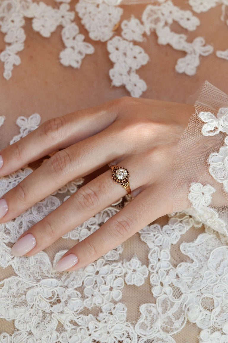 Victorian .96 Carat Old European Cut Diamond Antique Engagement Ring, France