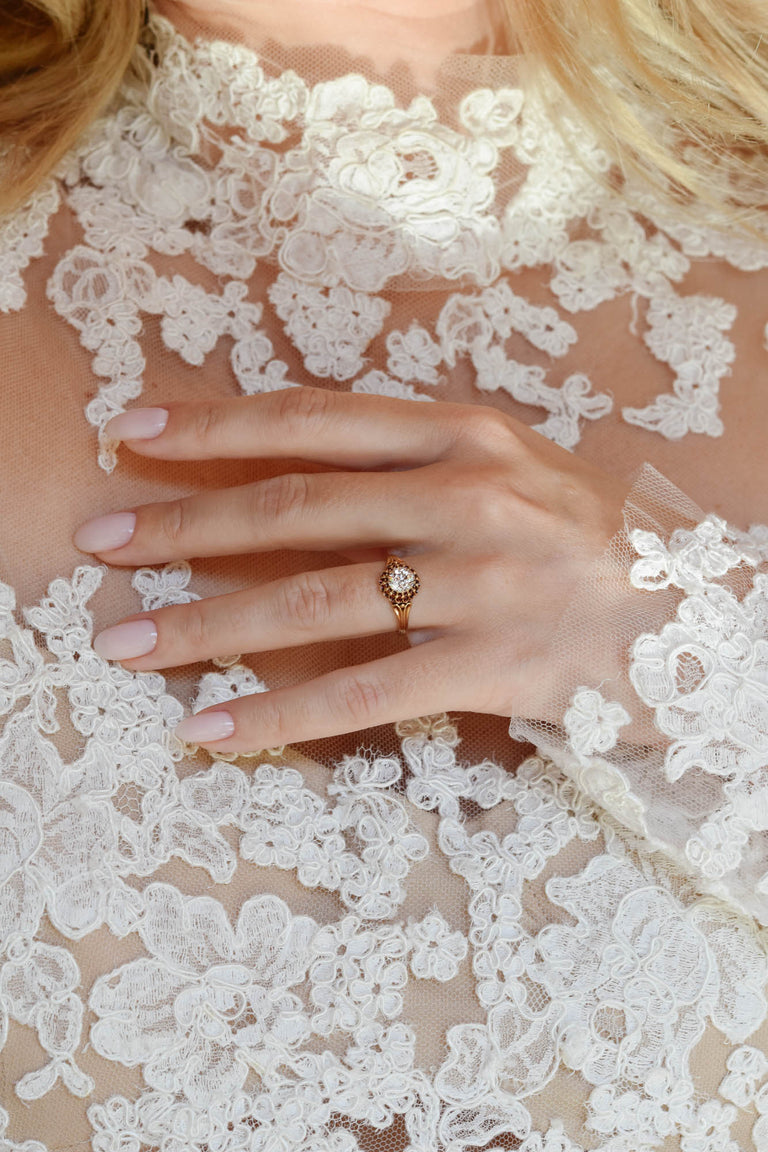 Victorian .96 Carat Old European Cut Diamond Antique Engagement Ring, France