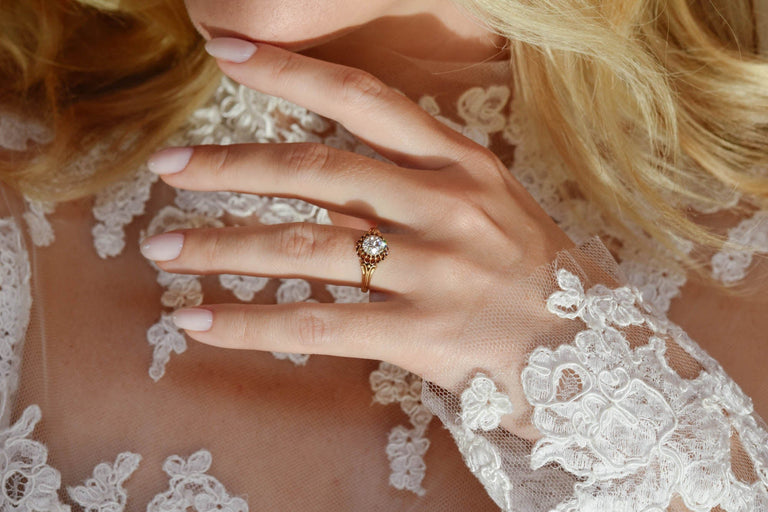 Victorian .96 Carat Old European Cut Diamond Antique Engagement Ring, France