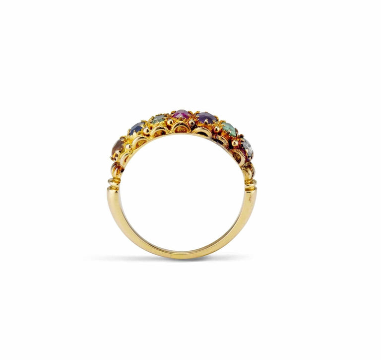 Victorian Acrostic "Dearest" Gold Half Band