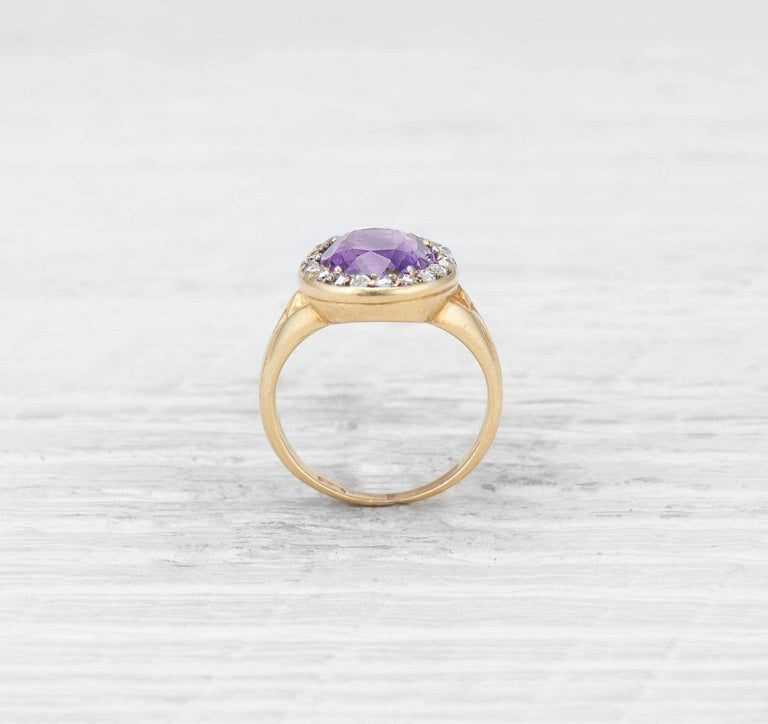 VICTORIAN AMETHYST AND DIAMOND RING