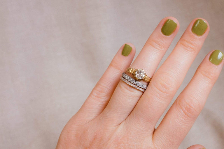 Victorian Archeological Revival .90 Carat Diamond Ring