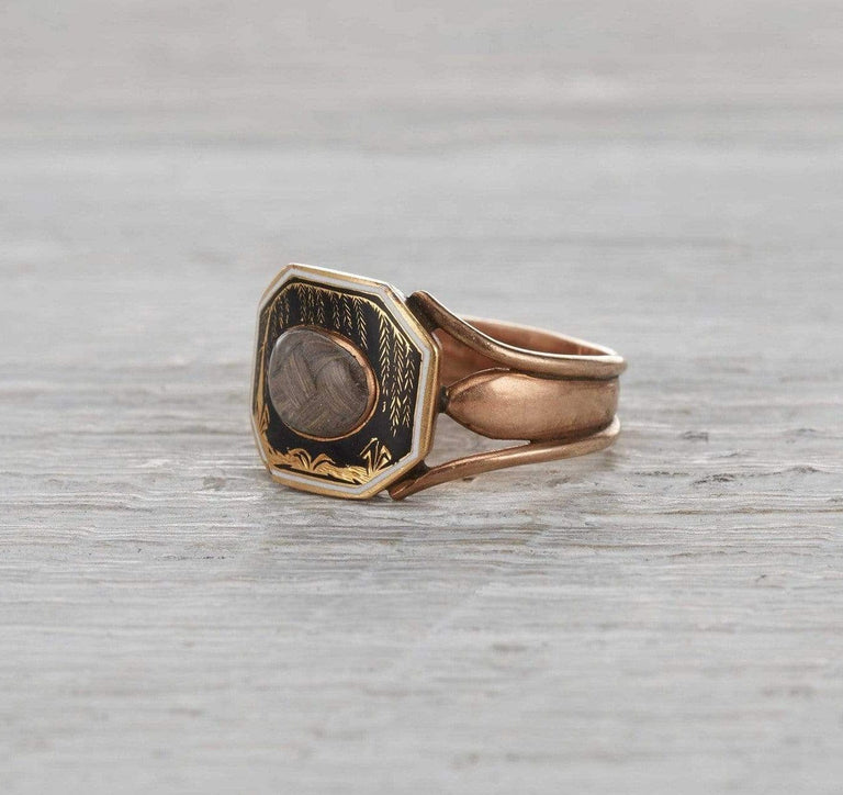 Victorian Braided Hair Mourning Ring