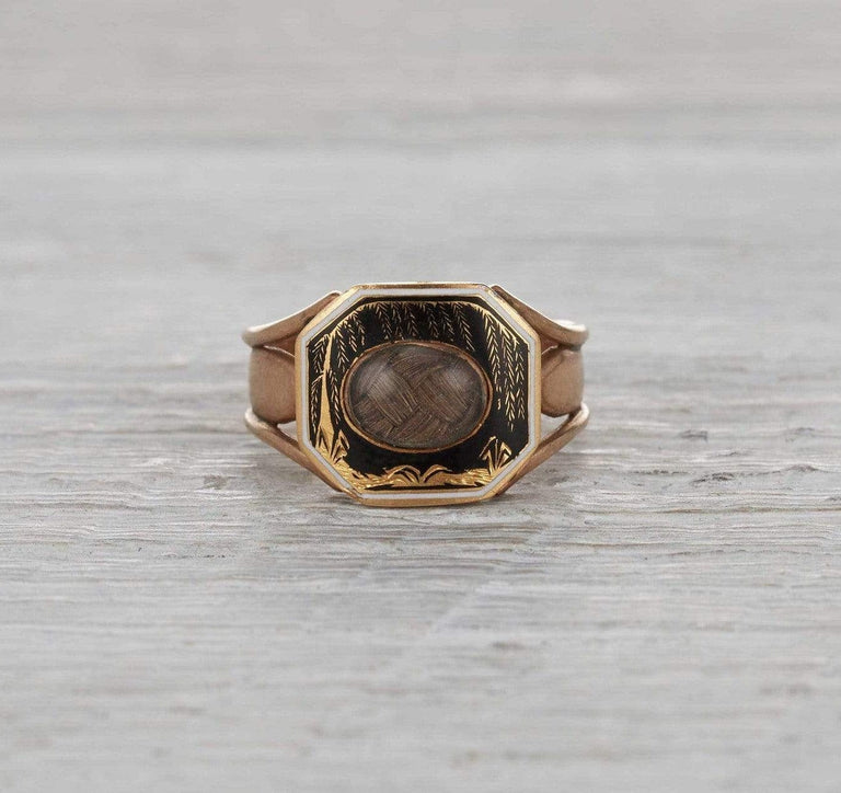 Victorian Braided Hair Mourning Ring