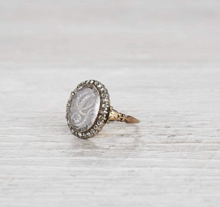 Victorian Braided Hair Mourning Ring