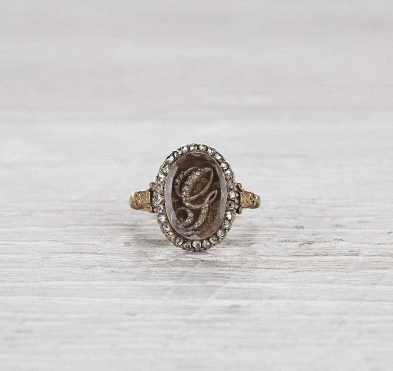 Victorian Braided Hair Mourning Ring