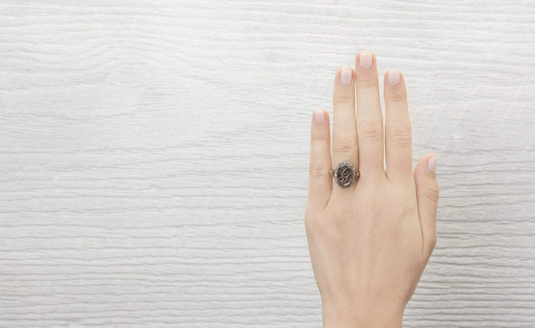 Victorian Braided Hair Mourning Ring