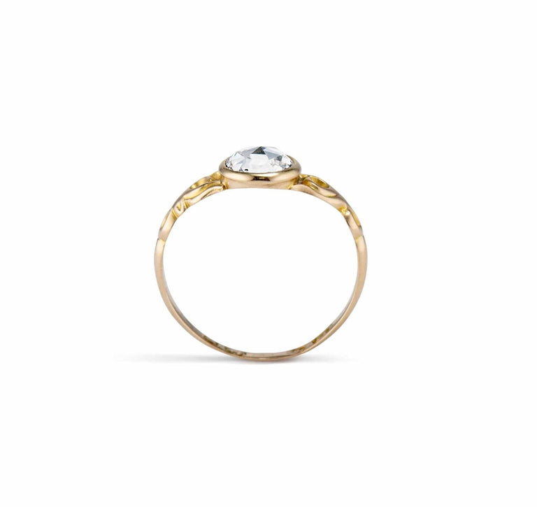 Victorian British .90 Carat Rose Cut Diamond Engagement Ring