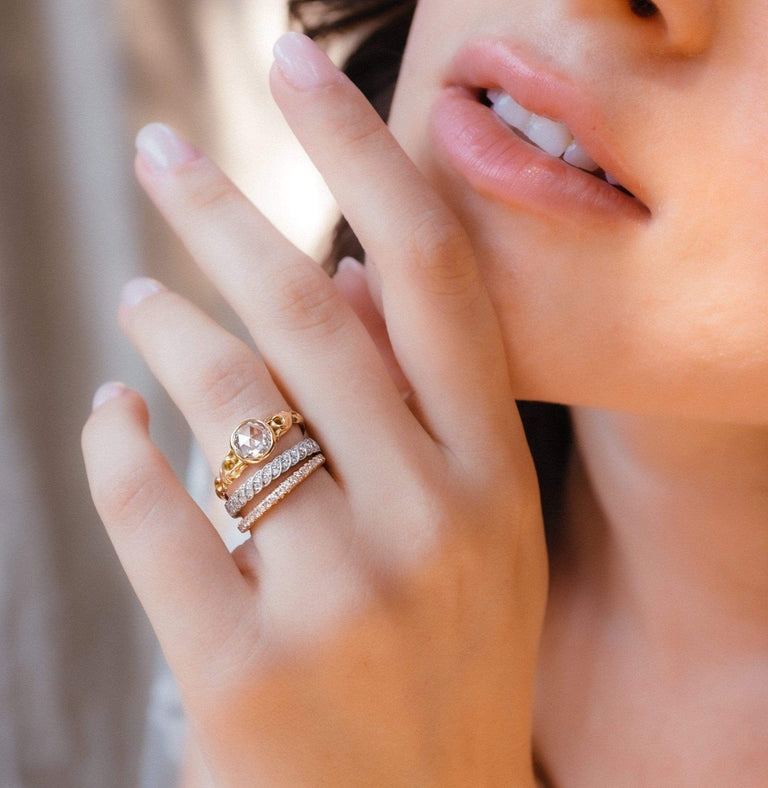 Victorian British .90 Carat Rose Cut Diamond Engagement Ring