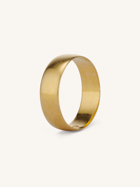 Victorian Classic Wide 22k Wedding Band, English Size 7