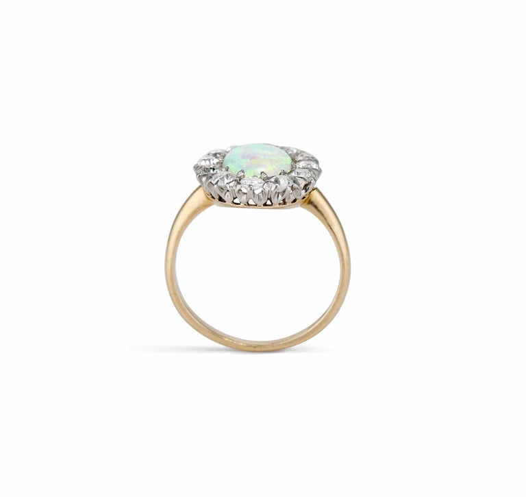 Victorian Diamond and Opal Cluster