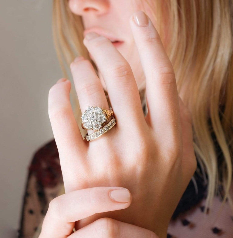 Victorian Diamond Cluster Ring