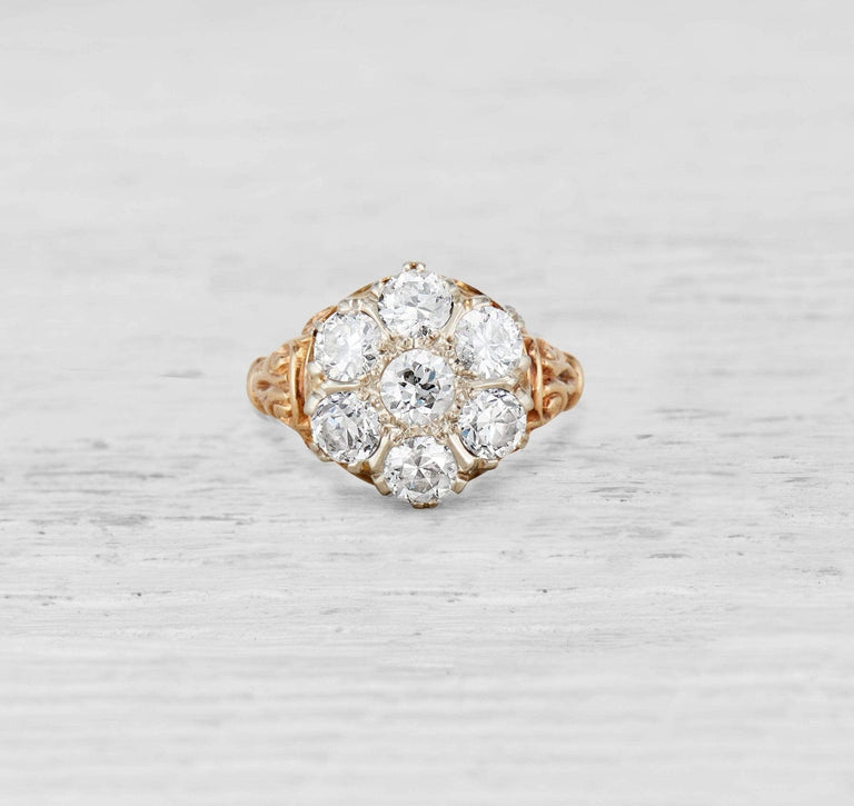 Victorian Diamond Cluster Ring