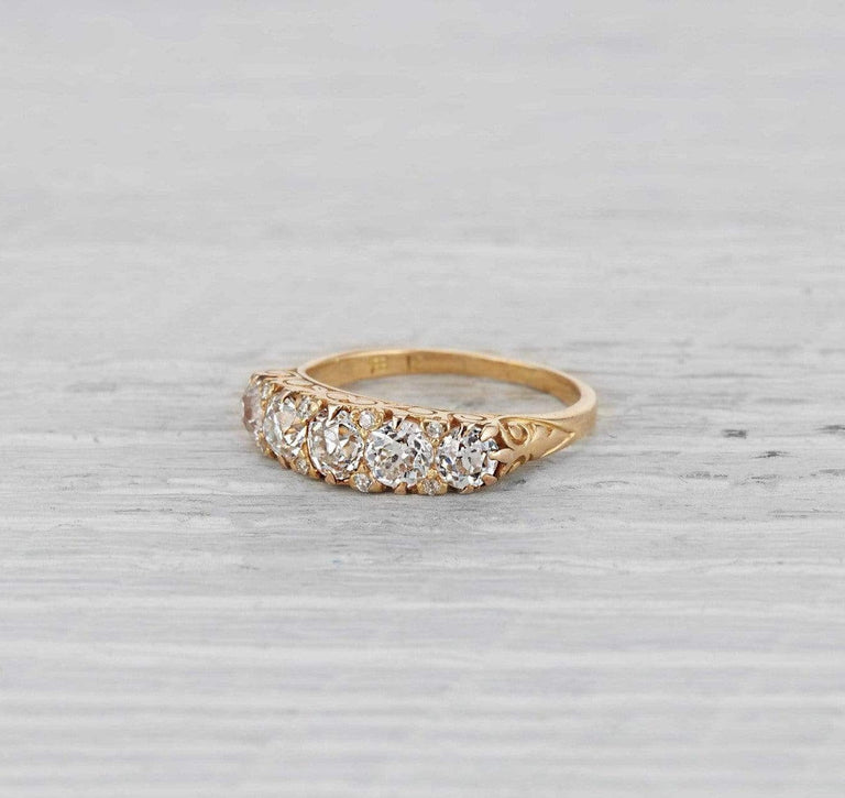 Victorian Diamond Half Hoop Band