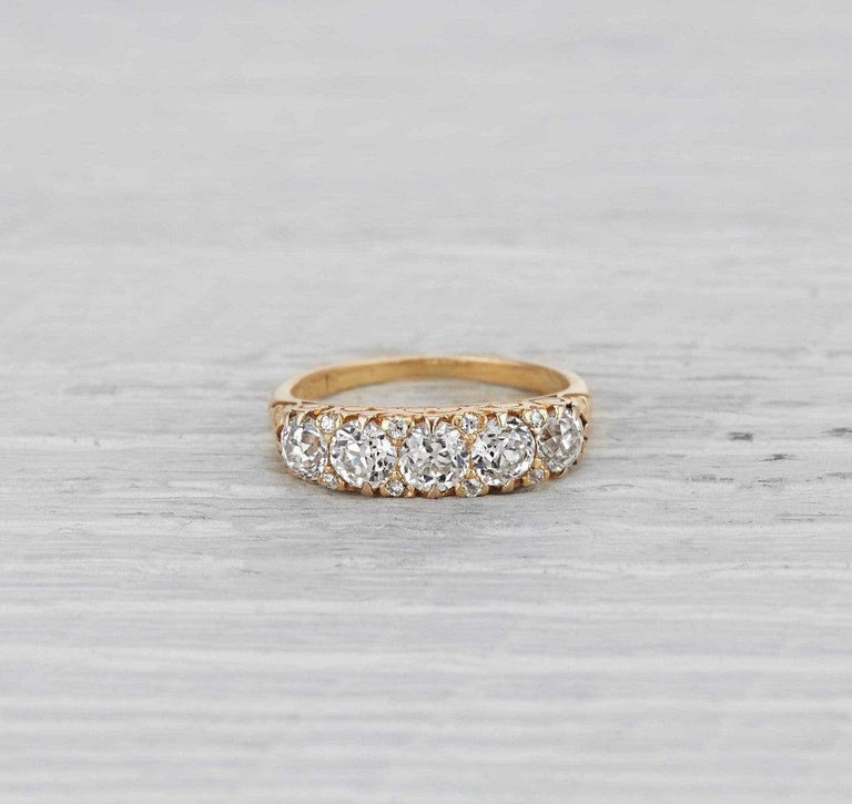 Victorian Diamond Half Hoop Band