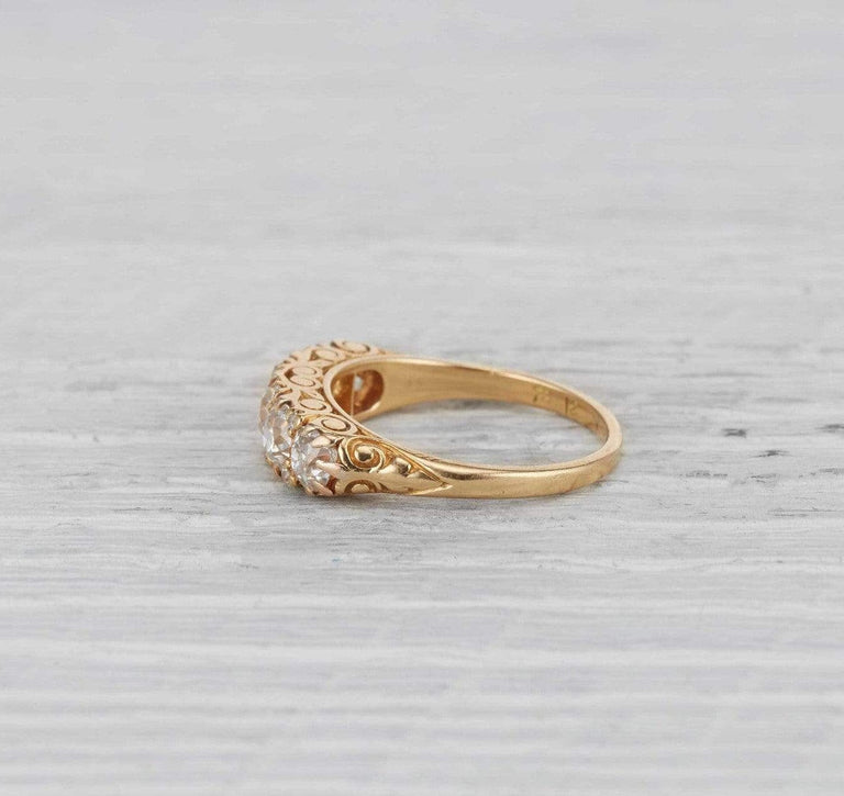 Victorian Diamond Half Hoop Band