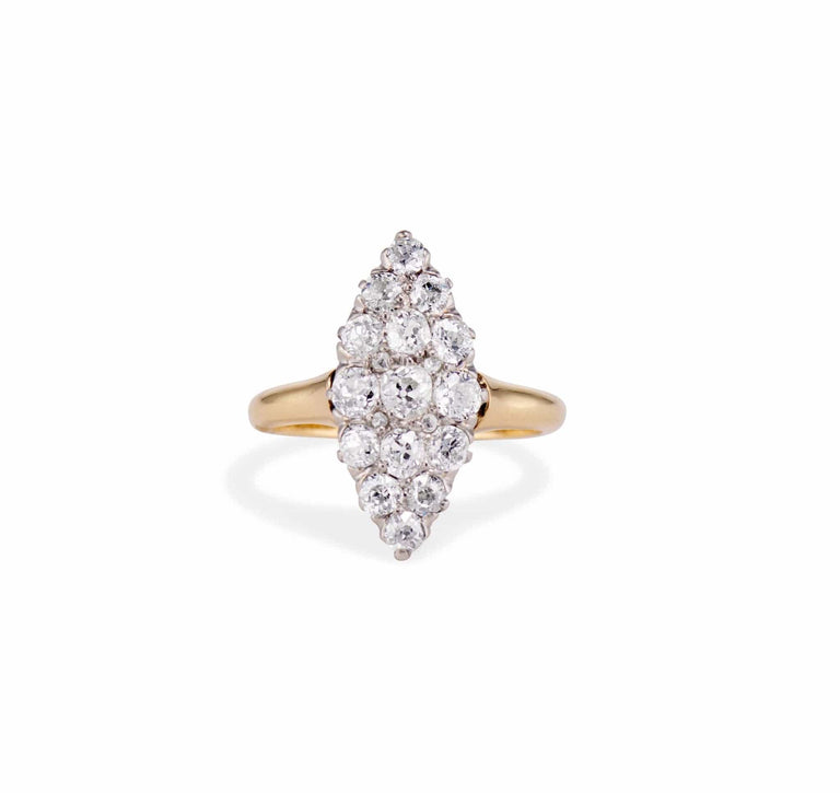 Victorian Diamond Navette Ring, France