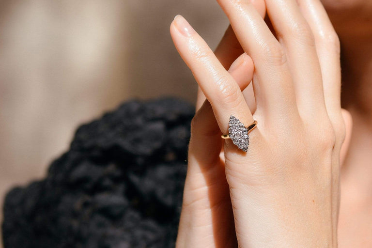 Victorian Diamond Navette Ring, France