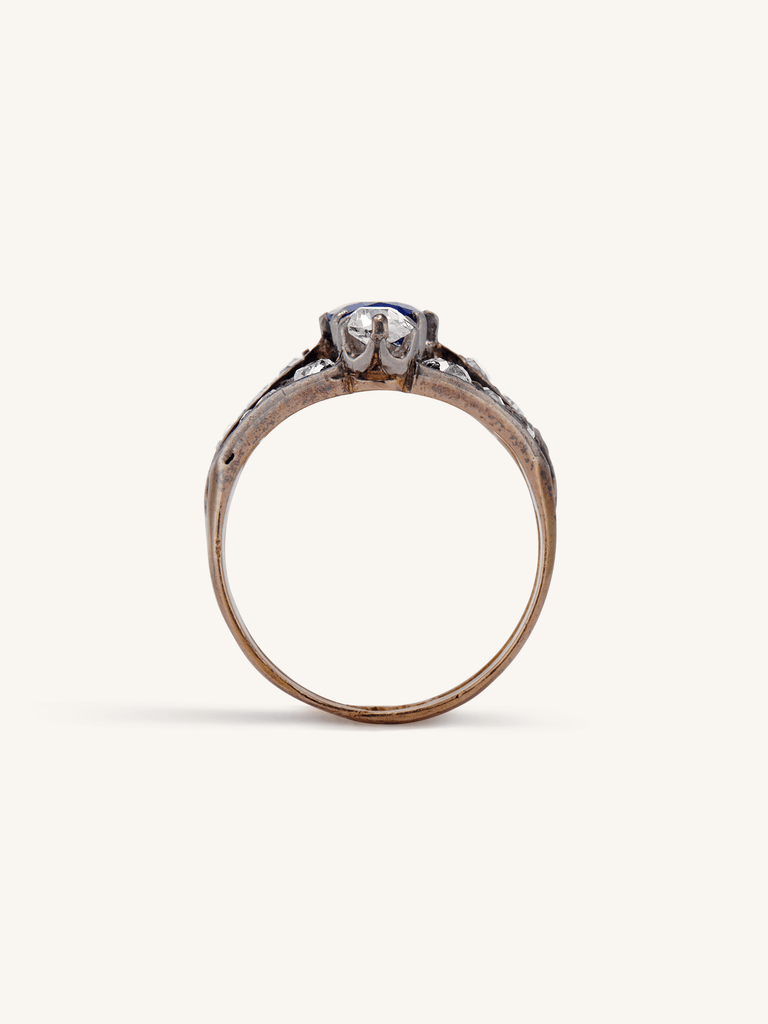Victorian Diamond & Sapphire Tiered Dinner Ring, France