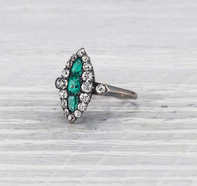 Victorian Emerald and Diamond Ring