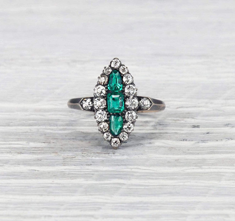 Victorian Emerald and Diamond Ring
