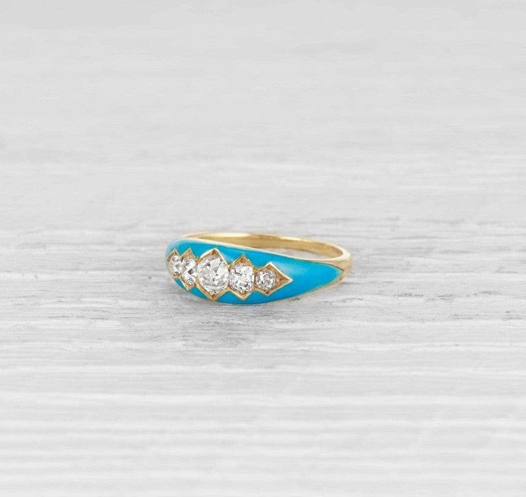 Victorian Enamel and Diamond Ring