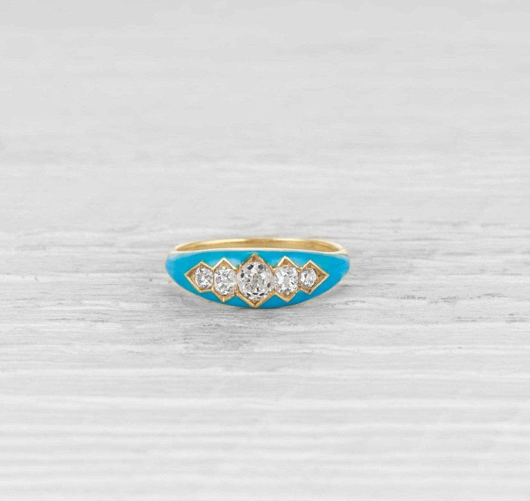 Victorian Enamel and Diamond Ring