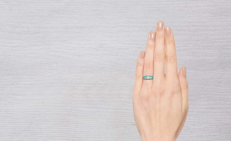 Victorian Enamel and Diamond Ring