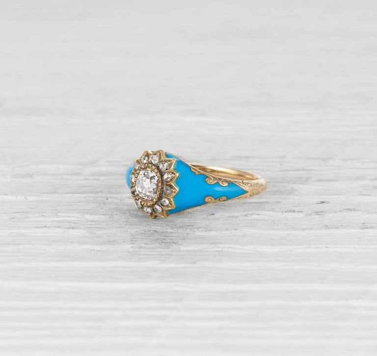 Victorian Enamel and Diamond Ring