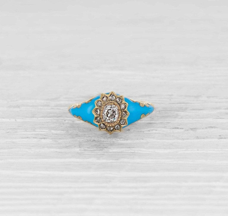 Victorian Enamel and Diamond Ring