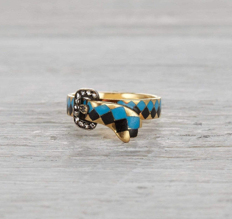 Victorian Enamel Buckle Ring
