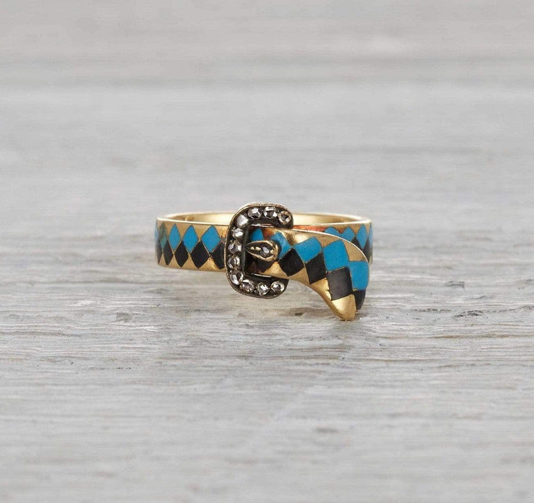 Victorian Enamel Buckle Ring