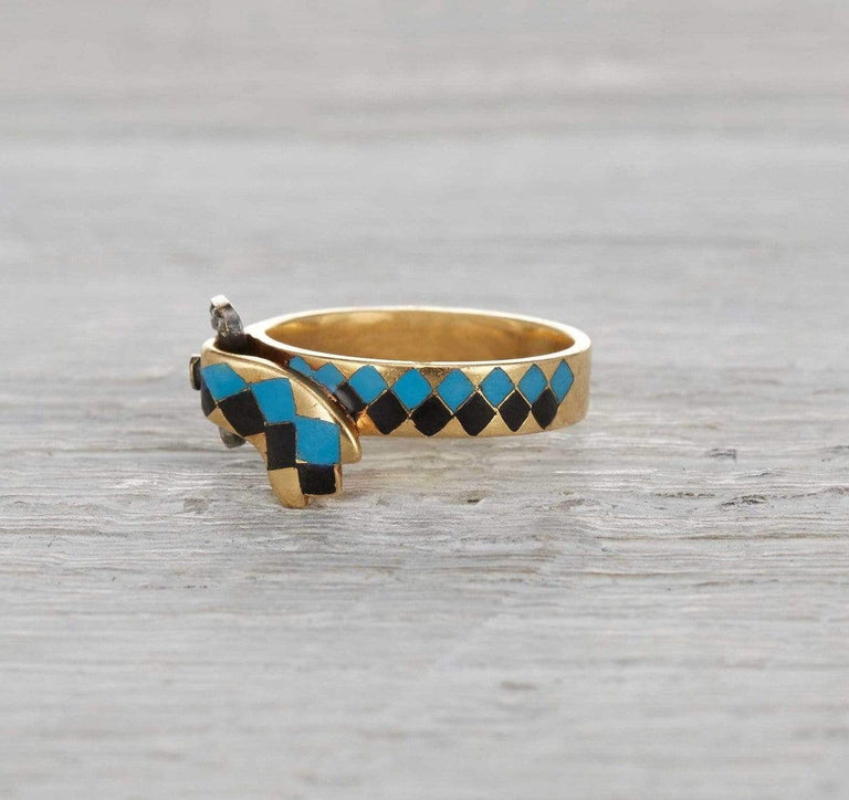 Victorian Enamel Buckle Ring