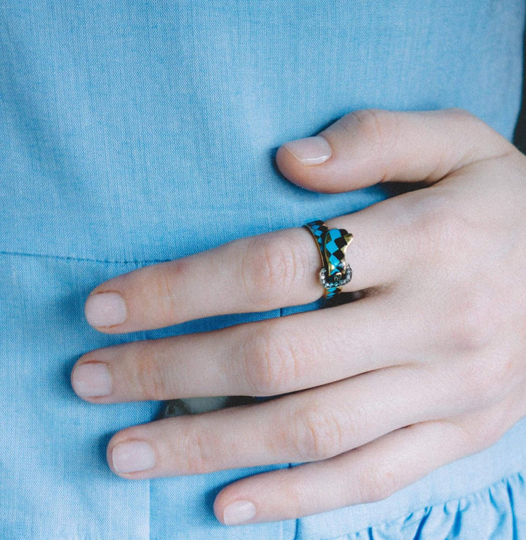 Victorian Enamel Buckle Ring