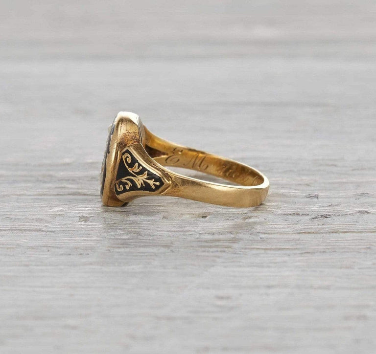 Victorian Enamel Mourning Ring