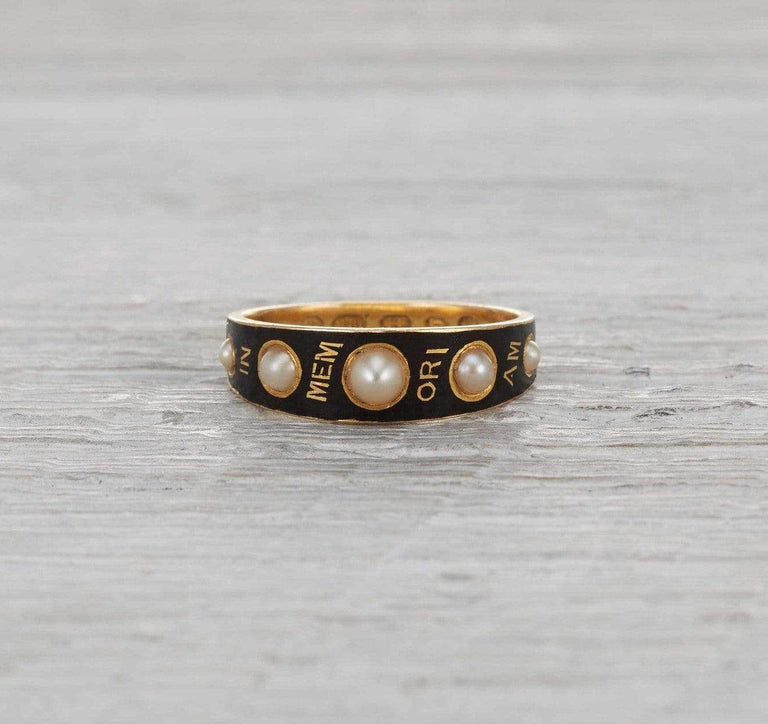 Victorian Enamel Mourning Ring
