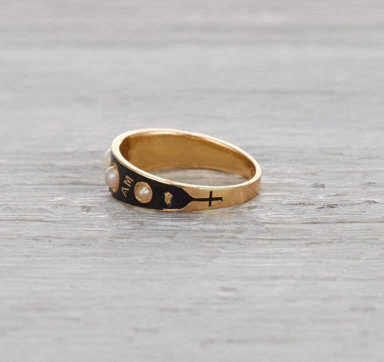Victorian Enamel Mourning Ring