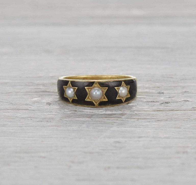 Victorian Enamel Mourning Ring