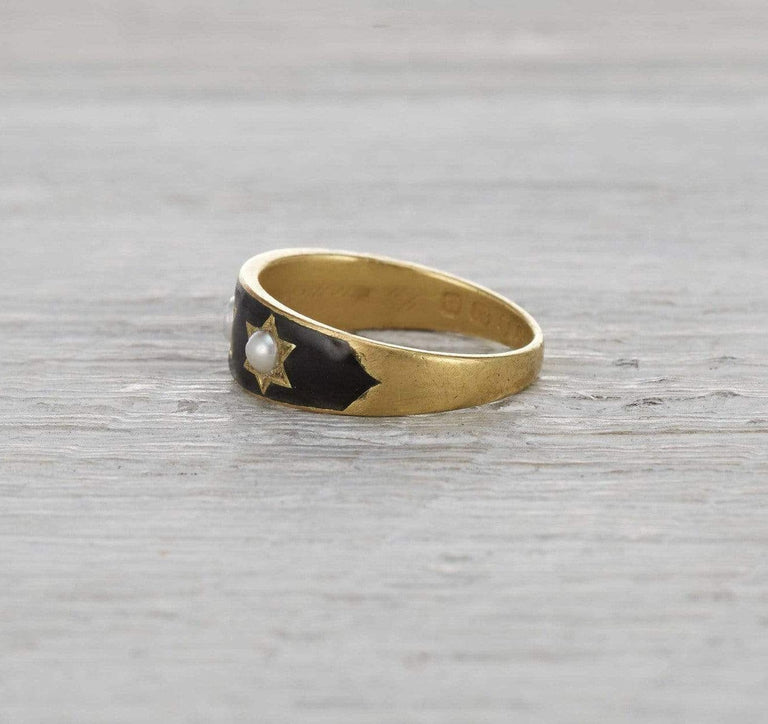 Victorian Enamel Mourning Ring