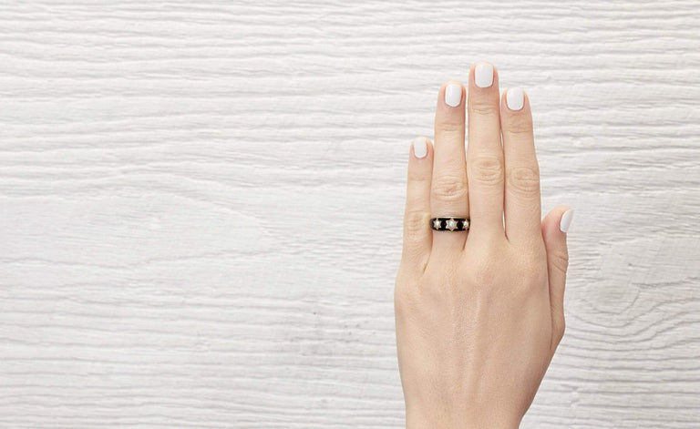 Victorian Enamel Mourning Ring