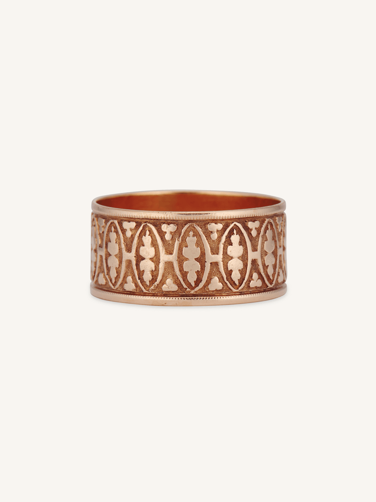 Victorian Engraved Rose Gold Antique Band