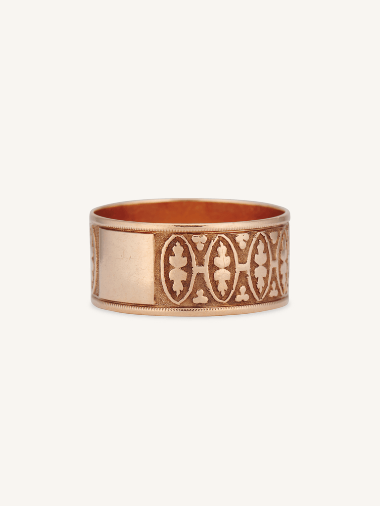 Victorian Engraved Rose Gold Antique Band